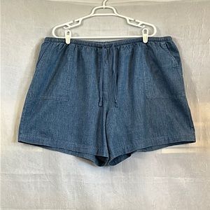 LL BEAN denim shorts drawstring 4 pockets 2X